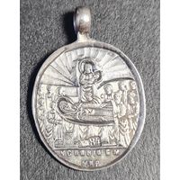 Икона нательная Уснение Богородицы СОХРАН, серебро 84, С РУБЛЯ! МНОГО ЛОТОВ С РУБЛЯ!