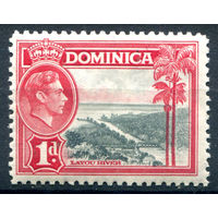 Британские колонии - Доминика - 1938/47г. - ландшафты, король Георг VI, 1 P - 1 марка - MH [Mi 94]. #4-B6-116-A-1