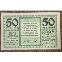 Нотгельд 50 пфеннигов 1921 год. Шварц,. Веймарская республика