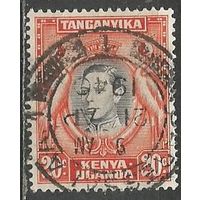 Кения Уганда и Танганьика. Король ГеоргVI. Венценосный журавль. 1938г. Mi#60.