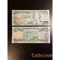 Багамские острова (Багамы), 10 дол 1996 г,   (р-59 королева Елизавета II)