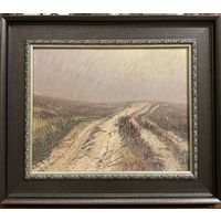 Шкарубо В.Ф "Дорога", 1996г. ДВП, масло. Размер 32х26см. с рамой 41,5х35,5 см.