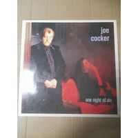 JOE COCKER  " ONE NIGHT OF SIN"  1989 LP EEC CAPITOL 791828 -NM/EX-