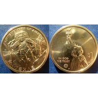 США. 1 доллар 2025 N29 Американские инновации. Космический центр имени Линдона Джонсона. Техас. Минтмарка D.