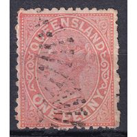 2.Aust. Великобритания. Австралийские штаты. Квинсленд. Виктория. Стандарт. 1882/83 гг. 1p. Mi.#53Aа.