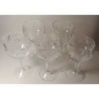 Фужеры  ХРУСТАЛЬ СССР 4+1 шт.