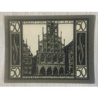 Нотгельд Мюнстер 50 пфеннигов 1921 год. Веймарская республика