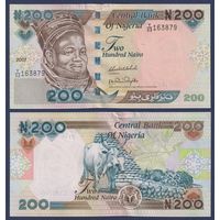 Нигерия, 200 найра 2007 г, P-29f (Y, политик Ахмаду Белло, быки), UNC