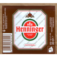 Этикетка пива Henninger Германия Ф650