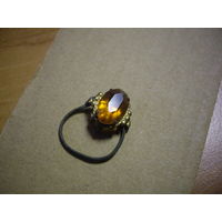 Кольцо ВКЛ позолота с камнем (возможно топаз) 2,70 гр