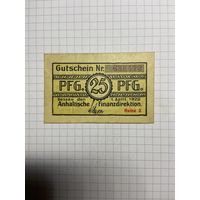 Нотгельд 25 пфеннигов 1921 год. -2712