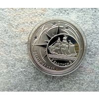 10 злотых 2005. Польша. История польского злотого. Парусное судно на 5 злотых 1936 года. Серебро