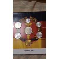 ГДР набор монет 7 штук 1972-1990 в упаковке