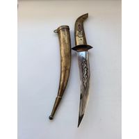 Кинжал винтажный, сувенирный с резьбой и инкрустацией. Средняя Азия. ПРОДАЁТСЯ ИСКЛЮЧИТЕЛЬНО В КОЛЛЕКЦИОННЫХ ЦЕЛЯХ.