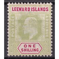 13.BrK. Великобритания. Колонии. Подветренные острова. Эдуард VII. Стандарт. 1Sh. 1902 г. Mi.#26. (*).