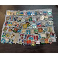 Винтажная коллекция значков с гербами различных городов СССР , 73 штуки