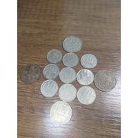Пак монет СССР разных годов 1971-1991 одним лотом.