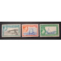 ВЕЛИКОБРИТАНИЯ. Гилберт и Эллис\123с\ 1939-1943. Стандарт, корабли,парусник.скотт 48а\зубц.12\- 49- 50 кц19дол