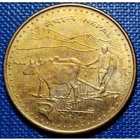 Непал 2 руппи 2009 г.