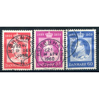 Дания - 1959г. - 60-летний юбилей короля Фредерика IX - 3 марки - полная серия, гашёные [Mi 371-373]. #3-WB-101-A-2