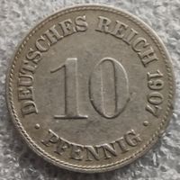 Германия 10 пфеннигов  1907 г.
