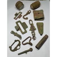 Лот ПМВ, ВОВ. Устье ножен, бутероль, зацепы к пряжкам, подвесы и др. С рубля , без м.ц. См. др. мои лоты.