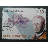 Босния и Герцеговина (Хорватия), 2004. Карл Фридрих Бенц, пионер автомобилестроения. Mi-2,0 евро гаш.