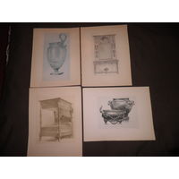 Хромолитографии из издания История декоративного искусства XVI века Издано Анри Лоренсом,Париж, 1892г.3 шт.(Лот 06)