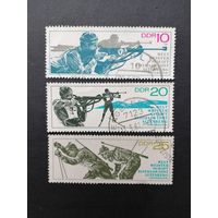 ГДР 1967 Полная серия марок "Чемпионат мира по биатлону в Альтенберге, ГДР" (гашение без клея и наклеек) Mi.1251-1253 каталог 2.00 евро