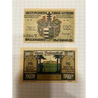 Нотгельд 10-25 пфеннигов. Германия. Веймарская республика Балленштадт-0201