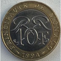 Монако 10 франков 1994 г.