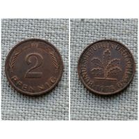 Германия ФРГ 2 пфеннига 1975 D