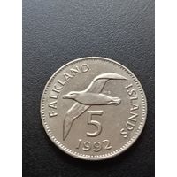 Фолклендские острова 5 пенсов 1992 г.