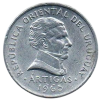 Восточная Республика Уругвай. 50 сентесимо 1965. Хосе Хервасио Артигас