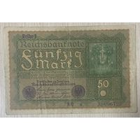 Банкнота 50 марок 1919 год. Веймарская республика.