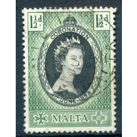 Британские колонии - Мальта - 1953г. - коронация королевы Елизаветы II - 1 марка - полная серия, гашёная [Mi 232]. #2-Bc-54-A-1