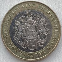 Гибралтар 2 фунта 2023 г. Карл III