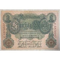 Банкнота 50 марок 1910 год. Германская империя.