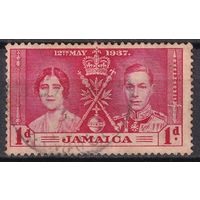 110.BrK. Великобритания. Колонии. Ямайка. Коронация Георга VI и Елизаветы. 1937 г. 1d. Mi.#115.
