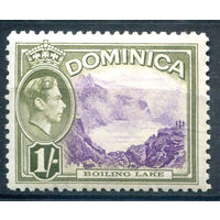 Британские колонии - Доминика - 1938/47г. - ландшафты, король Георг VI, 1 Sh - 1 марка - MH [Mi 102]. #4-B6-116-A-1