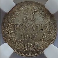 50 пенни 1917 с коронами MS-66