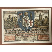 Нотгельд 50 пфеннигов 1921 год Айзенах. Веймарская республика