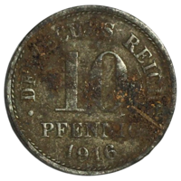 Германия 10 пфеннигов, 1916 (A) (железо)