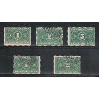 США-1912, (Мих.1-5),   гаш. , Пакетные доплатные марки(полная серия)