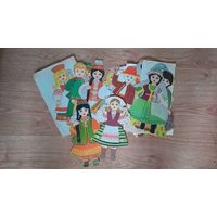 Детская настольная игра "Одень куклу" СССР (смотрите описание), национальные костюмы советских республик