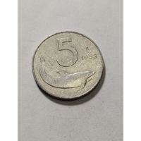 Италия 5 лир 1953