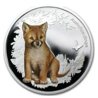 Монета 50 центов Австралия Динго 2011г. Серебро 999