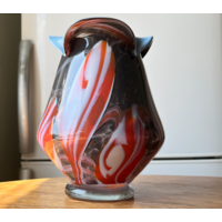 Ваза цветное стекло винтаж 20х15см