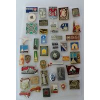 Значки городов  СССР - 42 шт. Алюминий.