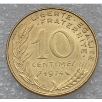 Франция, 10 сантимов 1974 г.